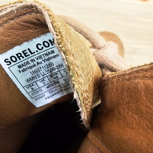 Sorel Cate Lace Up Waterproof Leather Boots Size 9 - Picture 8 of 8